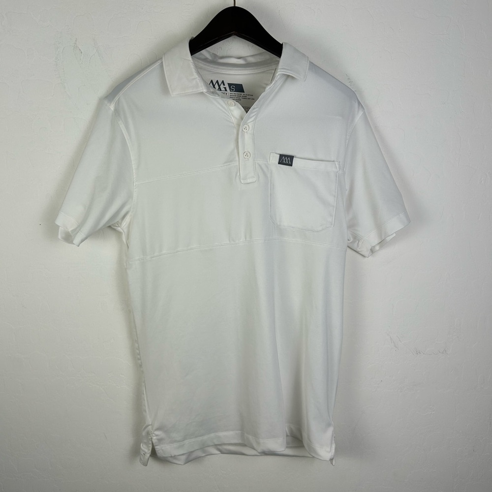MATTE GREY White Polo Size Small